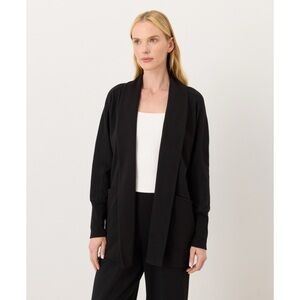 PACT Organic Cotton Airplane Wrap Cardigan in Black Size Large